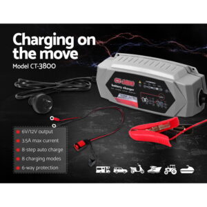 12V Automatic Car Battery Charger 6V 3.5Amp Vehicle Truck Chargers AGM