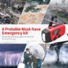 Emergency Radio Solar Wind-Up - Model 2025 - 2000 mAh Power Bank - AM/FM Radio with Flashlight & SOS - Emergency Kit for Camping & Disasters - Red